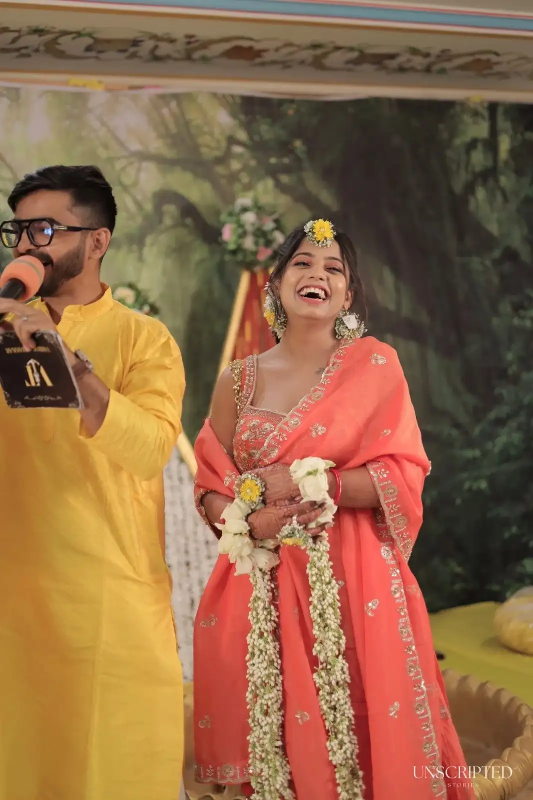 Stage performance at wedding event